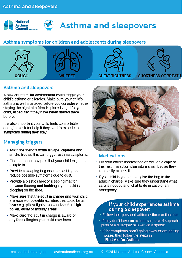 Asthma and sleepovers