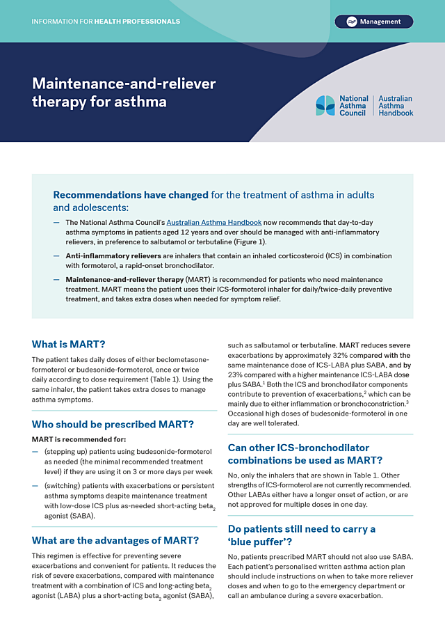Maintenance-and-reliever therapy for asthma