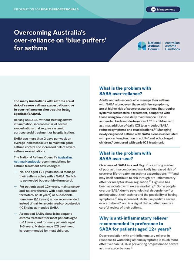 Overcoming Australia’s over-reliance on ‘blue puffers’ for asthma