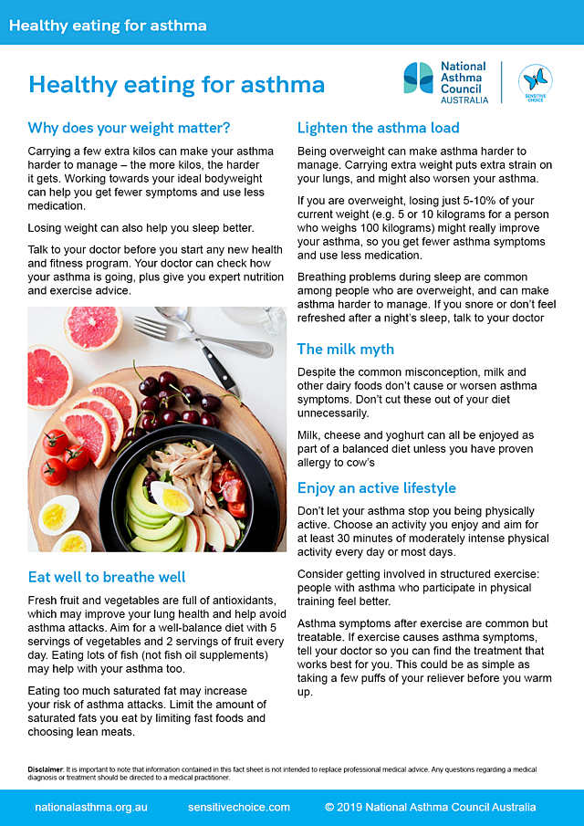 Healthy eating for asthma