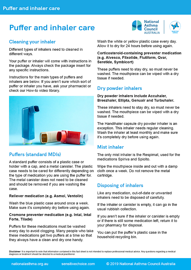 Puffer and inhaler care